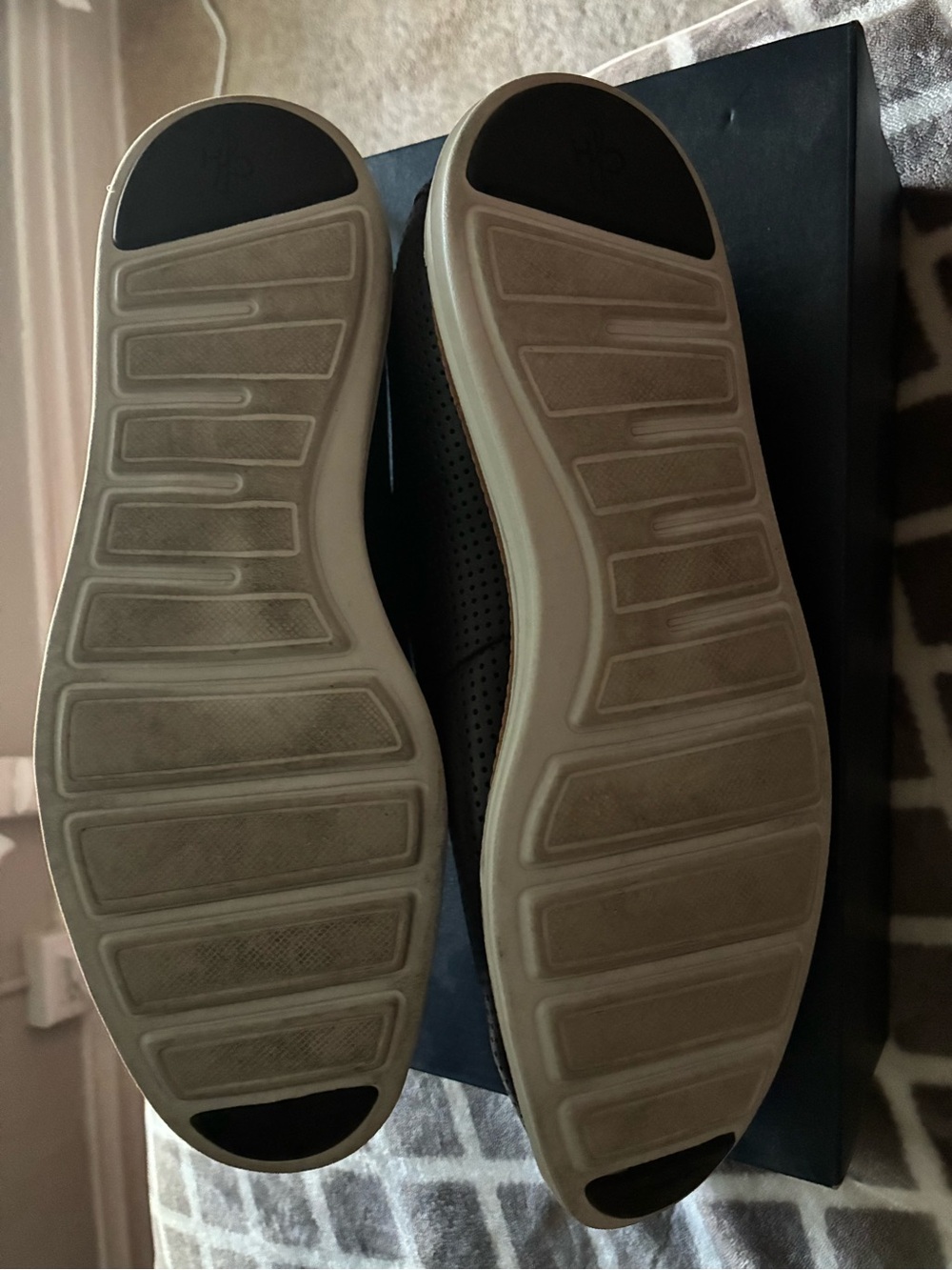 Cole Haan Black Perforated Leather Oxfords with White Sole - Picture 5 of 5